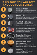 54mm Espresso Puck Screen - Stainless Steel Ultra Thin Espresso Filter Perfect Fit With Breville Barista Express, Pro, Touch, Bambino, Infuser, Easy Clean Design (Black, 54mm)