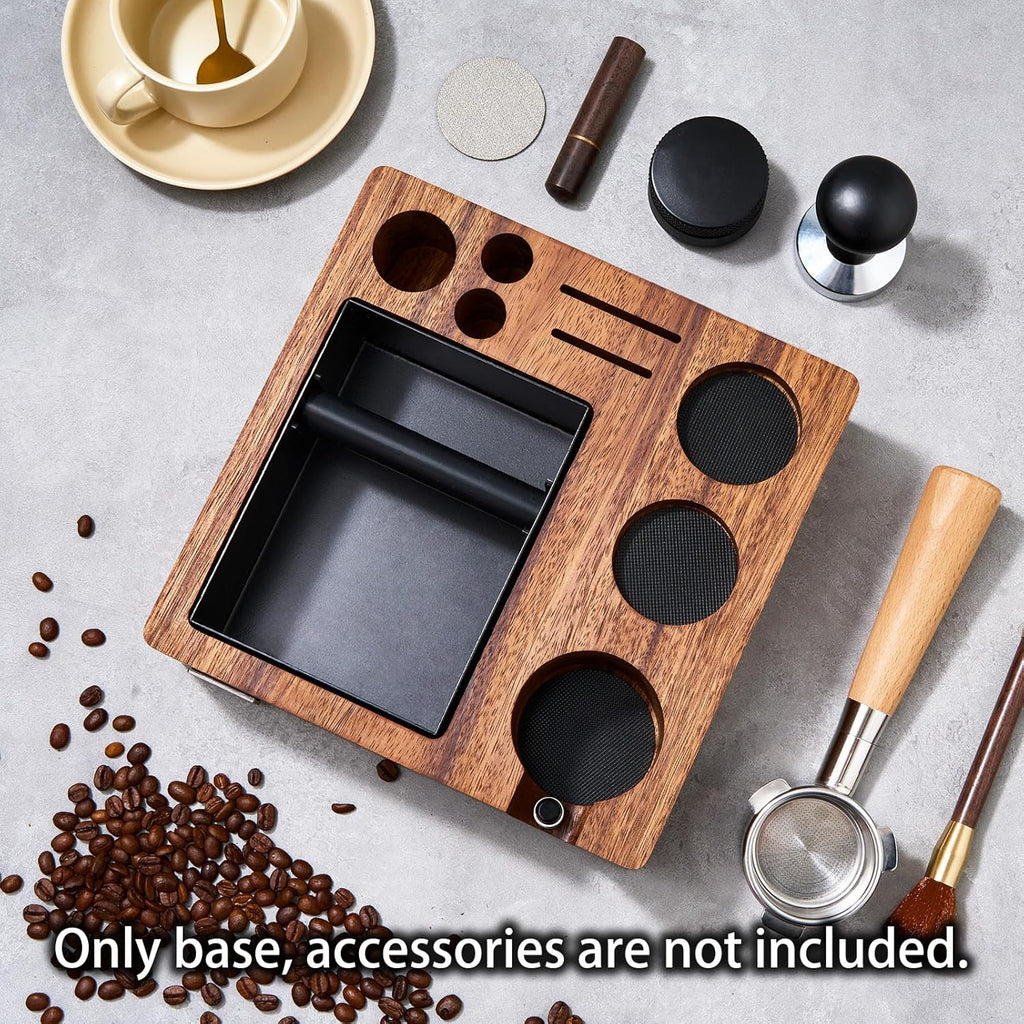 Espresso Knock Box, Espresso Tamping Station, Espresso Coffee Organizer Box Fit for Storage 58MM Espresso Tamper,Coffee Station Organizer for Countertop