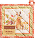 Maison d' Hermine Pot Holders 100% Cotton Heat Resistant Potholders 8" x 8" Hot Pads with Loop BBQ, Cooking, Baking, Grilling, Kitchen, Handling Hot Pans (Pack of 1, Pumpkin Passion)