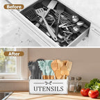 RedCall Wooden Kitchen Utensil Holder for Counter-top,Large Utensil Organizer for Storage Cooking Tool and Silverware,Extra Large Rustic Wood Container (Antique)