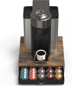 DecoBrothers Supreme Vertuoline Drawer, Holds with 30 Big or 60 Small Vertuoline Pods, Rustic Brown