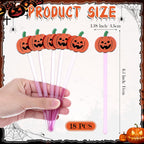 Remerry 18 Pcs Halloween Swizzle Sticks 6.7 Inches Halloween Reusable Stir Sticks Acrylic Drink Stirrers Pumpkin Cocktail Coffee Stirrers Bulk for Coffee Bar Cocktail Milk Party Decor(Pumpkin)