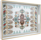 Rectangle Plastic Serving Tray with Handles, Elegant Decorative Tray for Coffee Table, Ottoman, Living Room, Kitchen, and Outdoor Use. 12"*16"*1.6" D