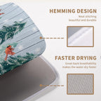 Winter Gnome Dish Drying Mat Christmas Tree Snowman Large Kitchen Mats Dish Drying Pad Bird Absorbent Dish Dryer Mat for Kitchen Countertops Microfiber Drainer Pad Dish Drying Mats (18x24 in)