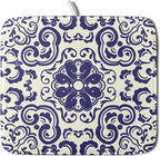 Boho Ethnic Design Dish Drying Mat for Kitchen Counter,Blue Bohemian Mandala Drying Mat 16 x 18 Inch with High Absorbent Reversible Microfiber Dish Drying Pad Dish Rack Pad Drainer Mat for Coffee Bar