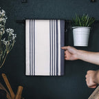 Urban Villa Kitchen Towels 100% Cotton Dish Towels for Kitchen (Set of 3) 20”x30” Dish Cloths Highly Absorbent Kitchen Linen Set with Hanging Loop Perfect for Drying Dishes Cleaning Towels-Blue White