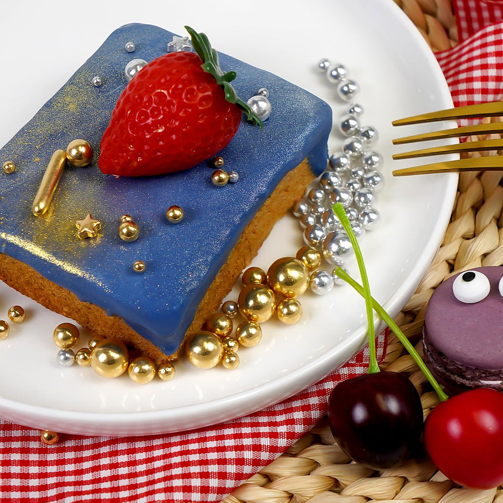 Silver Pearl Rods Star Sugar Sprinkles, Silver Sprinkles for Cake, Edible Pearls Baking Candy, 150g/5.29oz Mix Size, Cupcake Decoration, Wedding Party Supplies