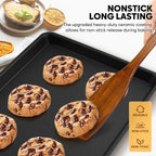 Cookie Sheet for Baking, Ceramic Half Baking Sheet Pan, Thicker Carbon Steel Baking Sheet Non Stick, 17.5 x 13 Inch Baking Tray for Oven
