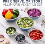 COOK WITH COLOR Stainless Steel Mixing Bowls Set - Nesting Bowls, 6 Pieces, Blue