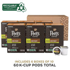 Peet's Coffee, Dark Roast Decaf Keurig K-Cup Pods - Decaf House Blend 60 Count (6 Boxes of 10 K-Cup Pods)