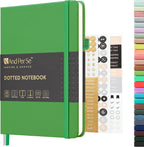 &And Per Se Dotted Journal Notebook, A5 Hardcover Bullet Dotted Journal, 160 Pages 100 gsm Thick Dotted Paper, 3 Sheets of Stickers Included - 5.7'' x 8''（Emerald）