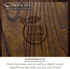 MyGift Wooden Vanity Tray, Rustic Burnt Solid Wood Toilet Tank Tray - Decorative Octagonal Cosmetic Organizer with Antique Metal Handles