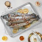 P&P CHEF 17.5 Inch Baking Sheet and Rack Set, Stainless Steel Cookie Sheets Oven Baking Pans Trays with Cooling Racks for Cooking & Roasting, Oven & Dishwasher Safe, (2Pcs)