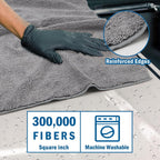 HOMEXCEL Professional Large Microfiber Car Drying Towels 4 Pack, Lint Free, Scratch Free, Highly Absorbent Drying Towel for Cars, SUVs, RVs, Trucks, and Boats,31" x 24 ",Grey