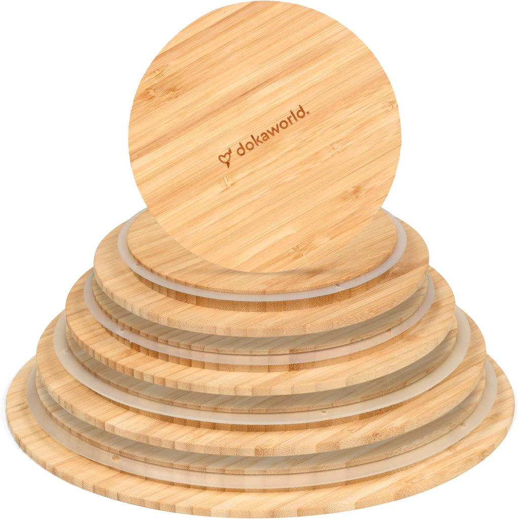 Glass Mixing Bowls Bamboo Lids - Lids are compatible with all Glass Mixing Bowls Set