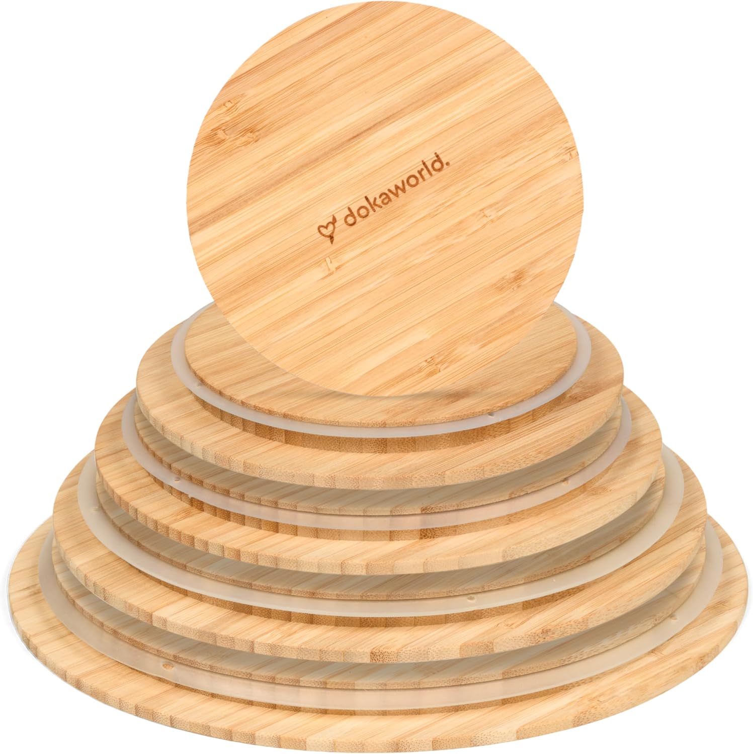 Glass Mixing Bowls Bamboo Lids - Lids are compatible with all Glass Mixing Bowls Set