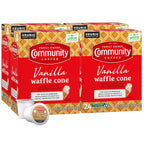 Community Coffee Vanilla Waffle Cone 96 Count Coffee Pods, Ice Cream Flavored, Compatible with Keurig 2.0 K-Cup Brewers, 24 Count (Pack of 4)
