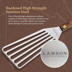 Lamson 3' x 6" Chef's Slotted Turner with Walnut Handle - Right-Hand