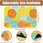 Orange and Blue Chrysanthemum Flower Coffee Mat Absorbent Dish Drying Mat Hide Stain Rubber Backed Coffee Bar Accessories Fit Under Espresso Machine Cafe Table 15.7 x 23.6 Inch