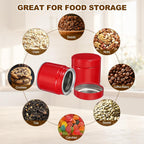uxcell 2Pcs Round Tea Canisters, 3" x 3" Airtight Metal Tea Containers for Loose Tea, Coffee Beans, Spices - Durable, Compact, and Stylish Storage Tea Tin (Red)