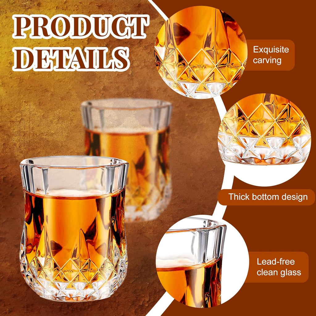 Meanplan 1.7oz Mini Shot Glasses Set Tasting Glasses Heavy Base Clear Shot cup Cute Cordial Mini Wine cups for Serving Whiskey, Wine, Juice(24 Pieces)