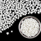 White Star Sprinkles for Cake Decorating, Edible Star Candy, 150g/5.29oz Mix Size, Baking Cake Decoration, Cupcake, Cookie, Holiday, Valentine's Day, Wedding Party, Christmas Supplies