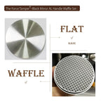 The Force Tamper Automatic Impact Adjustable Constant Pressure and Autoleveling Coffee Tamper Black Mirror Jellyfish AL Handle Set Pro (Waffle-Set, 58.50mm)