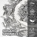 Silver Rods Sprinkles, Sugar Sprinkles For Cake Decorating, 150g/5.29oz, Food Grade, Ice Cream Decoration, Cupcake Toppers, Donuts, Cookies, Holiday, Birthday Party, Christmas Supplies