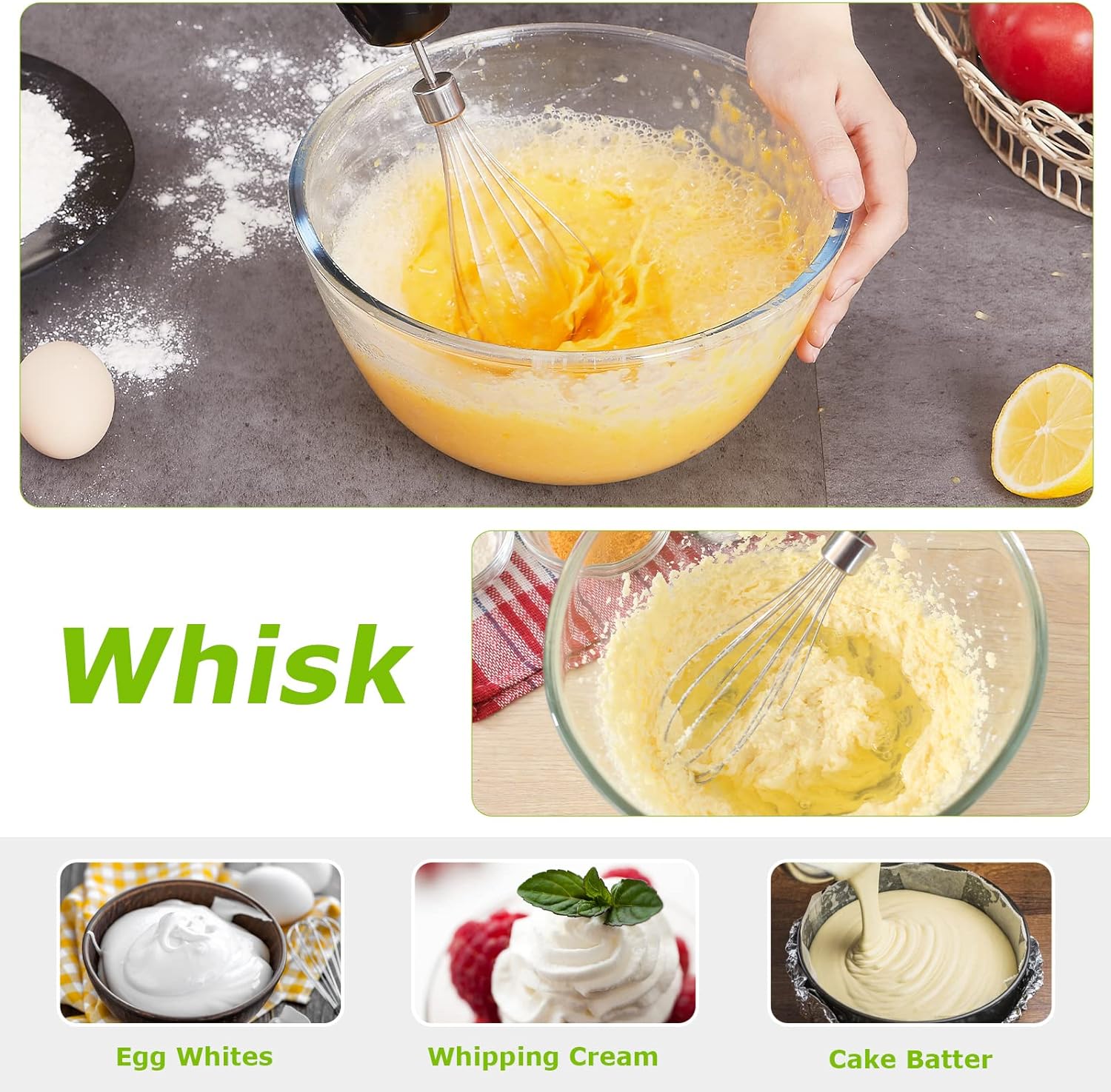 Bonsenkitchen 4-in-1 Immersion Blender Handheld, 20 Speeds Hand Blender with Turbo Mode, Stainless Steel Blade, Egg Whisk, Beaker & Chopper Bowl, Stick Mixer for Soup, Smoothie, Puree, Baby Food