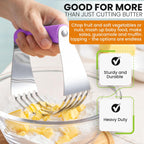 Spring Chef Large Dough Blender For Baking, Stainless Steel Puff Pastry Cutter Tool with Soft Grip Handle, Dishwasher Safe Dough Cutter Tool, Manual Pastry Blender for Easy Mixing - Orchid