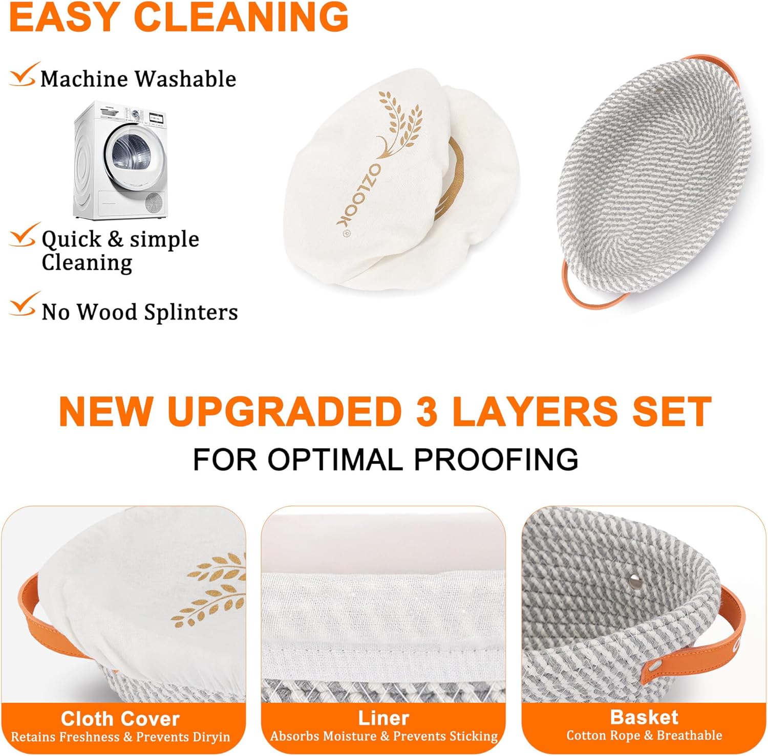 Sourdough Starter Kit,10 Inch Round & 9 Oval Cotton Rope Banneton Bread Proofing Basket with Bread Lame, Scraper,Sling, Dough Whisk,Perfect Gifts for Bakers Sourdough Bread Baking Supplies