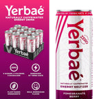 Yerbaé Energy Seltzer - Pomegranate Berry, No Sugar/Calories/Carbs. Energized by Yerba Mate, Naturally Caffeinated Plant-Based, Healthy Alternative to Coffee, Sugary Sodas, Pack of 12, 12oz cans