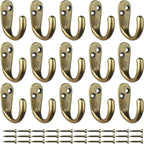 IBosins 15PCS Coat Hooks Wall Mounted Single Prong Robe Hook for Hanging Towel Hooks with 30 Screws for Bags, Hat, Cap, Scarf, Cup