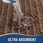 Arotive Luxury Chenille Bathroom Rug Mat, Extra Soft Thick Absorbent Shaggy Bath Rugs, Non-Slip Machine Wash Dry, Plush Bath Mats for Bathroom, Shower and Tub, 47x24, Mocha