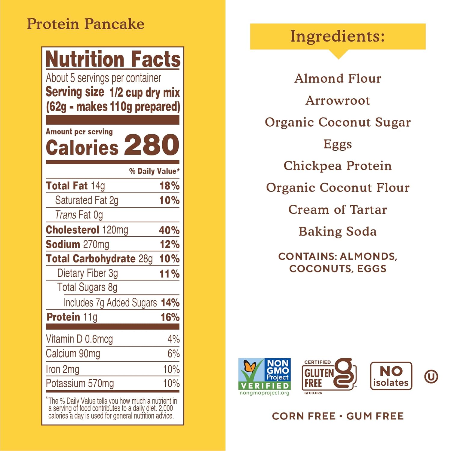 Simple Mills Just Add Water Almond Flour Pancake Mix, Original Protein - Gluten Free, Plant Based, Paleo Friendly, Breakfast, 10.4 Ounce (Pack of 3)