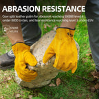 Vgo... 1-Pairs Unlined Cowhide Split Leather Work and Driver Gloves, for Heavy Duty, Truck Driving, Warehouse, Gardening, Farm (Size S, Gold, CB9501)