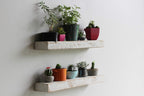 Urban Legacy Reclaimed Barnwood Planks | Floating Shelves for Wall w/Flush Mount Shelf Bracket Set Included | Set of 2 (White Wash, 18"x 4.5"x 2")