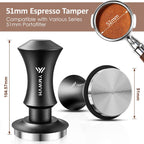51mm Espresso Tamper, Premium Barista Coffee Tamper with 20lb/30lbs Replacement Springs & 100% Stainless Steel Ripple Base, Constant 30lb, Compatible with Delonghi Espresso Coffee Machine