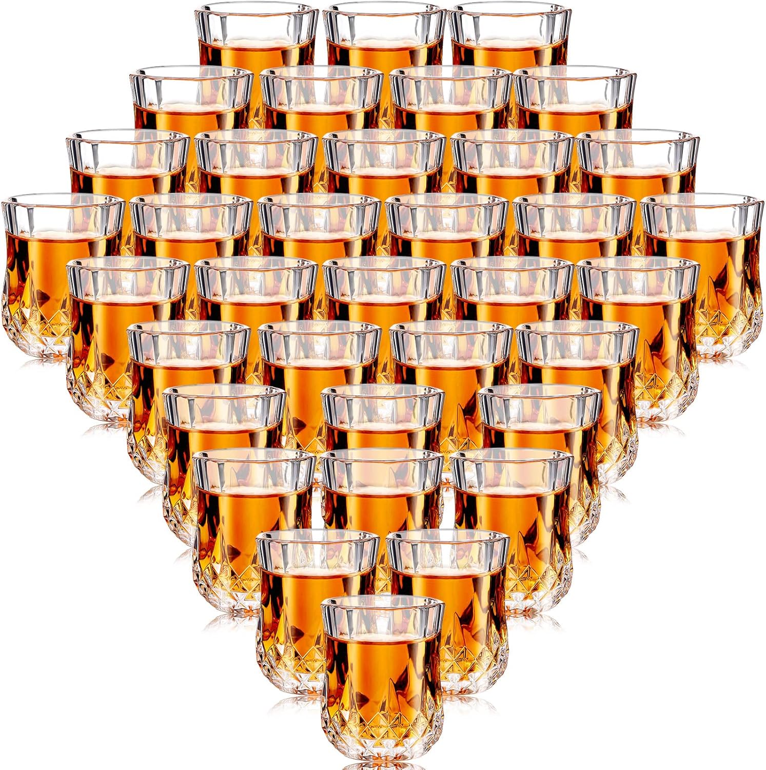 Meanplan 1.7oz Mini Shot Glasses Set Tasting Glasses Heavy Base Clear Shot cup Cute Cordial Mini Wine cups for Serving Whiskey, Wine, Juice(36 Pcs)