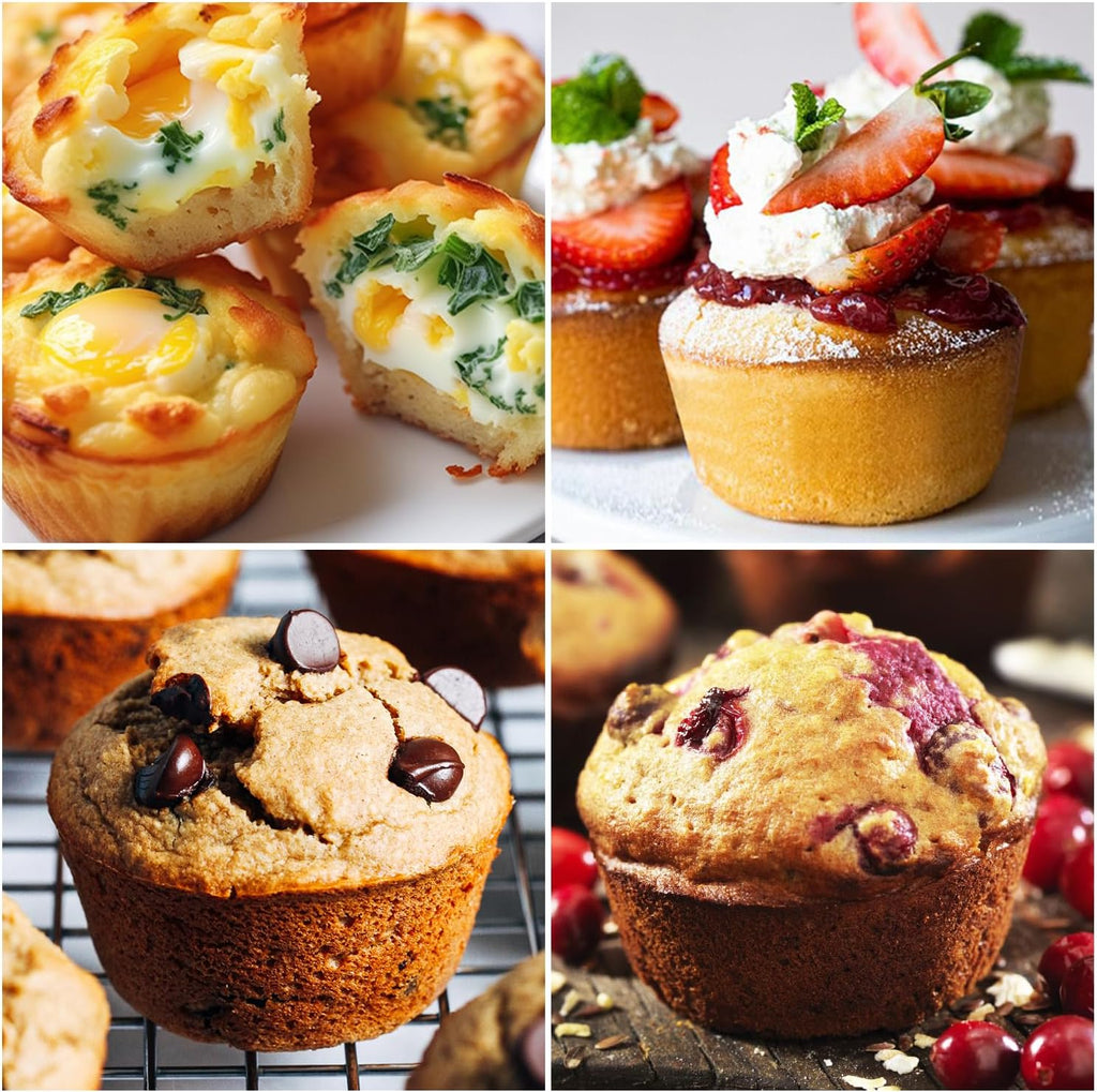 CAKETIME Large Muffin Pan Jumbo with Metal Frame 3.5 Inch Silicone Muffin Pan Nonstick 6 Cups for Baking Jumbo Muffin, Frittatas, Jumbo 1 Pack