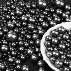 Black Sprinkles for Cake Decorating, 6 Sizes Mix 4.6 oz Edible Pearl Sugar for Cupcake Cookie Ice Cream Topping, Wedding Parties Christmas Supplies