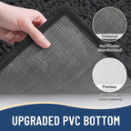 Arotive Luxury Chenille Bathroom Rug Mat, Extra Soft Thick Absorbent Shaggy Bath Rugs, Non-Slip Machine Wash Dry, Plush Bath Mats for Bathroom, Shower and Tub, 50x30, Dark Grey