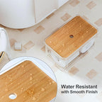 Acrylic Trash Bag Holder, Multi Purposes Clear Organizers and Storage with Bamboo Lid, Kitchen Paper Holder Stackable Toilet Tissue Storage