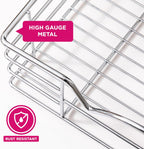 HOLDN’ STORAGE Heavy-Duty Premium Collection Pull Out Cabinet Organizer, Cabinet Drawer Slide Outs, Lifetime Limited Warranty - Basket Size 24" W x 21" D x 5" H, Anti-Rust Chrome Finish