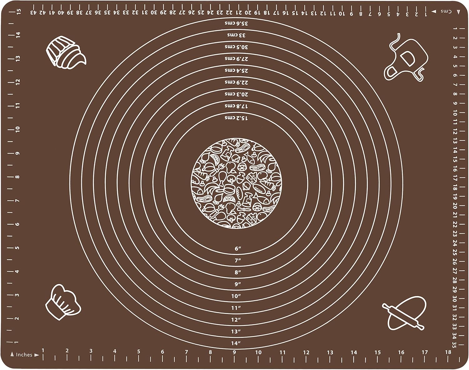 Silicone Baking Mat for Rolling Pastry Dough with Measurements, 19.7" x 15.7" BPA Free Non stick and Non Slip Coffee Table Sheet Baking Supplies for Bake Pizza Cake