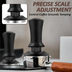 51mm Espresso Tamper with Precise Scales, Adjustable Constant Pressure Coffee Tamper for Espresso Machine, Spring-Loaded Auto-Return Espresso Accessories for Home Commercial Espresso Brewing
