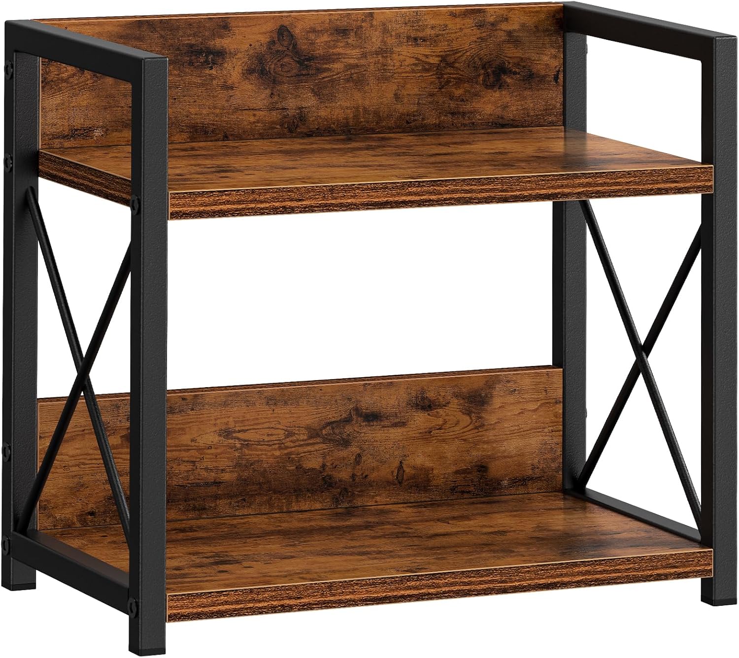 Giikin Countertop Shelf Organizer, 2 Tier Kitchen Spice Rack for Countertop, Wood Coffee Counter Shelf Organizer for Home (Brown, S)