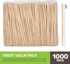 1000 Count Wooden Coffee Stir Sticks, Bulk Wood Stirrers for Coffee and Tea, Disposable Drink Stirrers for Hot Drinks, 7.5 Inch Wooden Coffee Stirrers for Home, No Plastic Stir Sticks