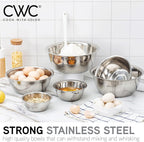 COOK WITH COLOR Stainless Steel Mixing Bowls Set - Nesting Bowls, 6 Pieces, Silver