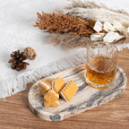 Koville 10"x5" Marble Vanity Tray for Bathroom Kitchen Countertop, Natural Marble Trays for Home Decor, Perfume Organizer Jewelry Dish, Stone Tray for Dresser, Decorative Candles Trays